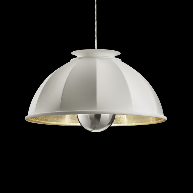 Cupola 63 | Подвесная лампа | Белый и золотой лист