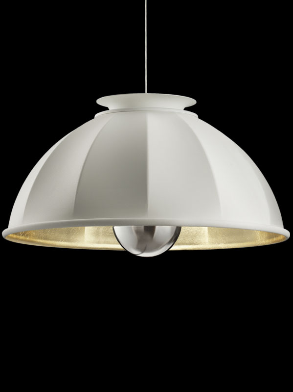 Cupola 76 | Подвесная лампа | Белый и золотой лист
