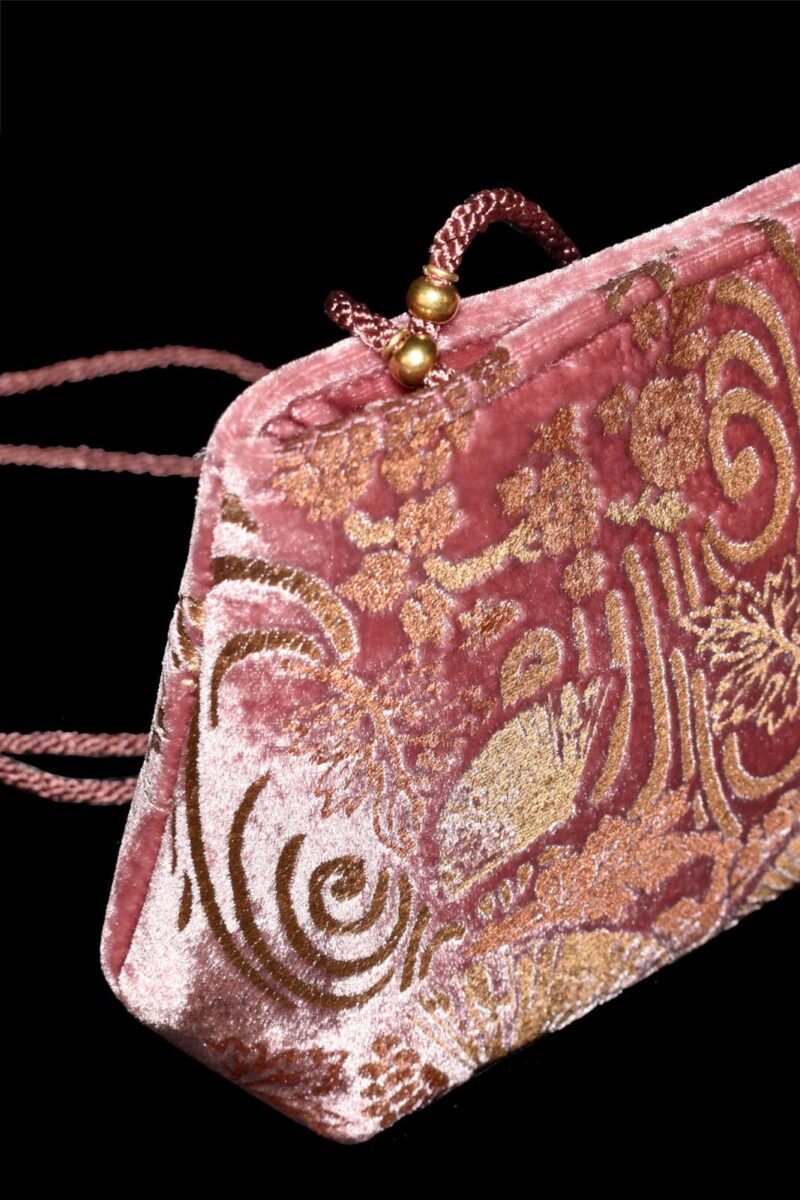 Baguette Бархатная сумка | Pochette | Ventagli антикрозовый — изображение 2